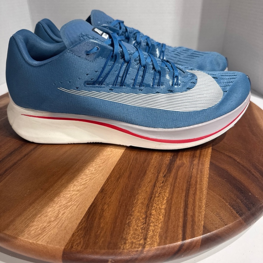 Nike Zoom Fly Men’s Running Shoes Blue White Red Aegean Storm Size 12